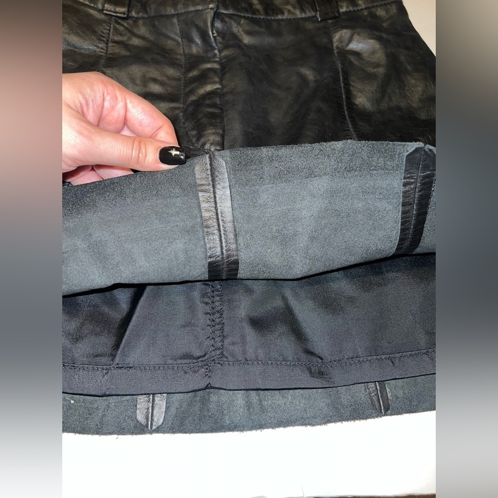 Vintage Y2K Leather Mini Skirt - Picture 3 of 9
